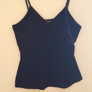 Warm and Chic velour black camisole tank top Sz Large L Like new